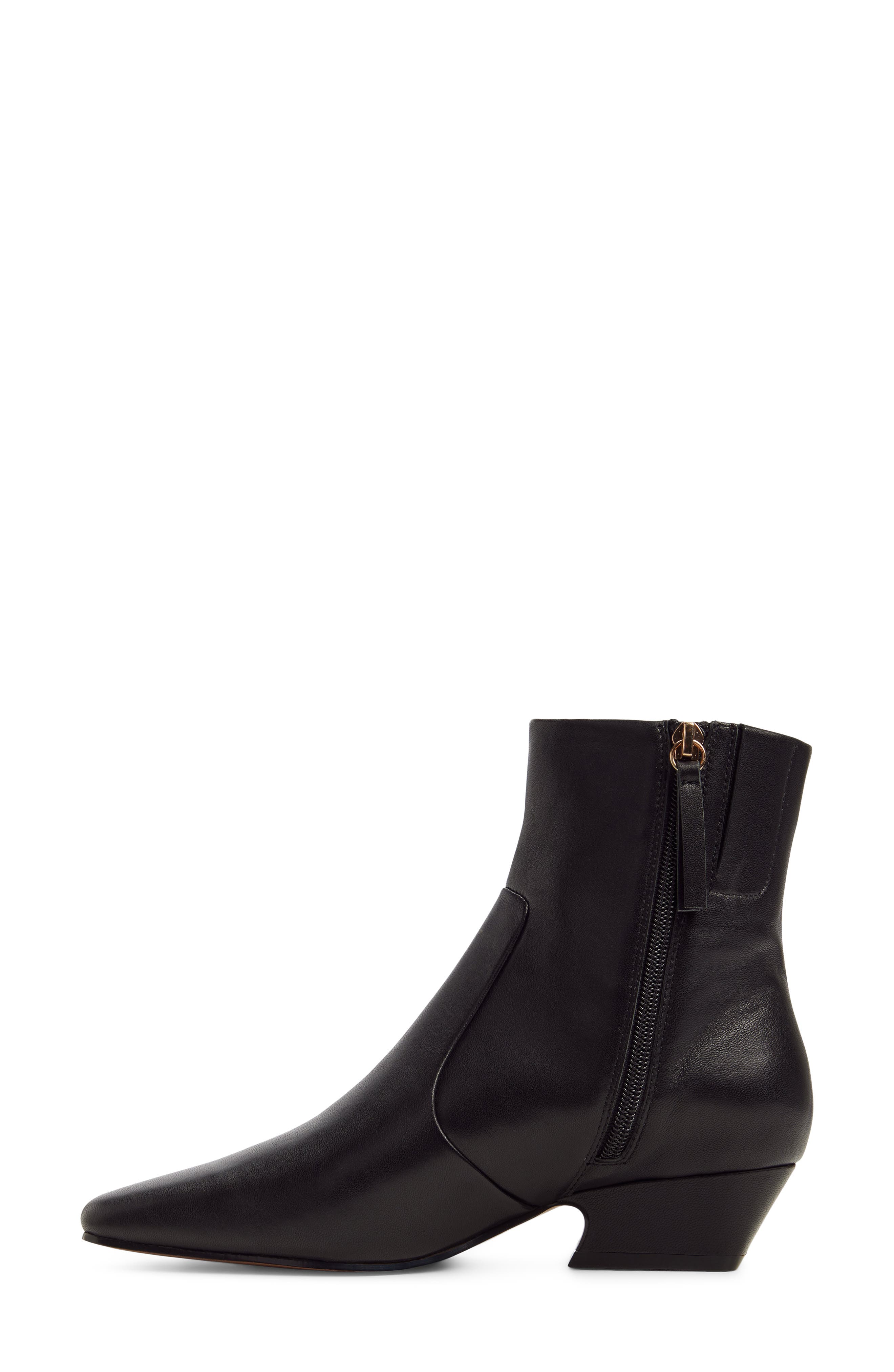 Frannie Leather Bootie, Alternate, color, BLACK
