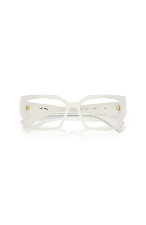 Miu Miu 52mm Rectangle Optical Glasses In Neutral