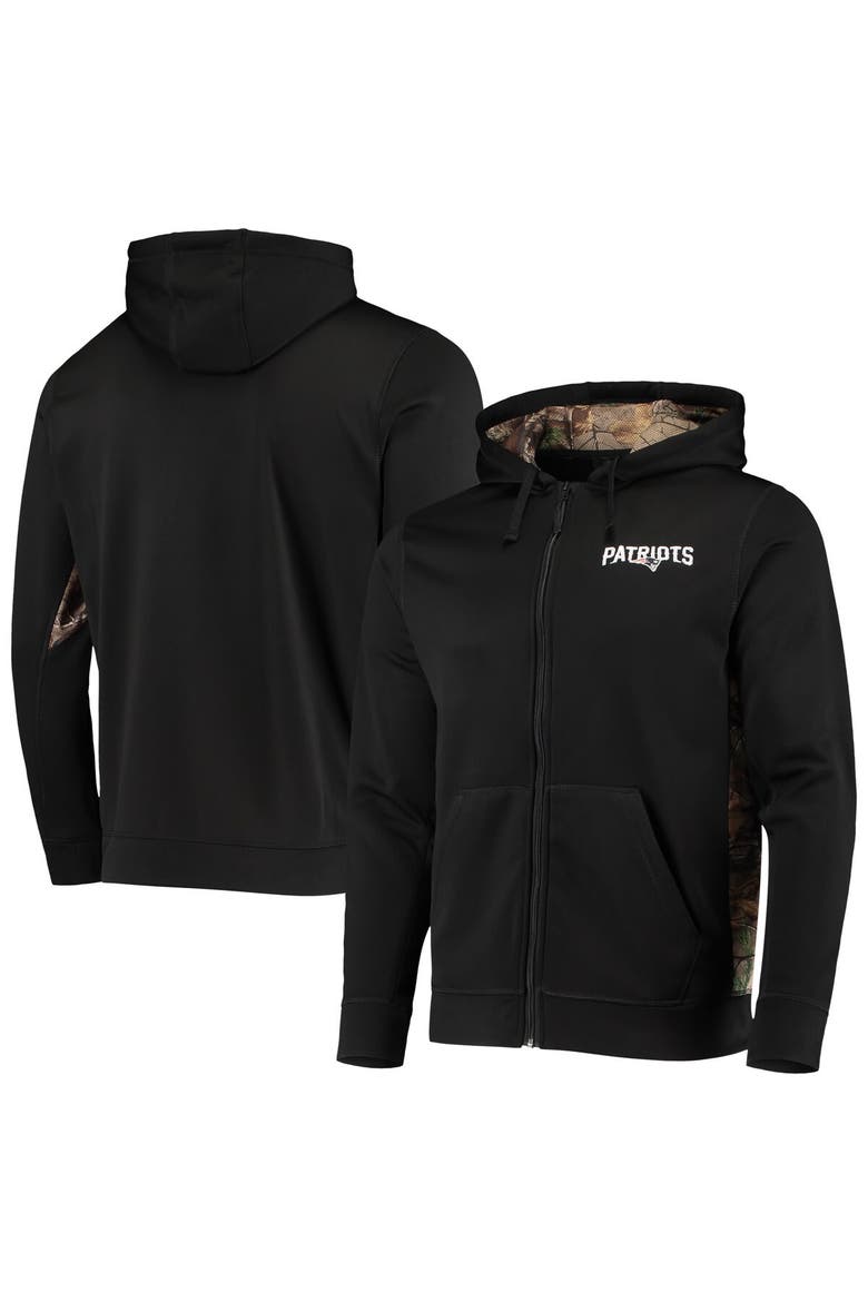 Men's Dunbrooke Black/Realtree Camo New England Patriots Decoy Tech Fleece Full-Zip Hoodie, Main, color, Black
