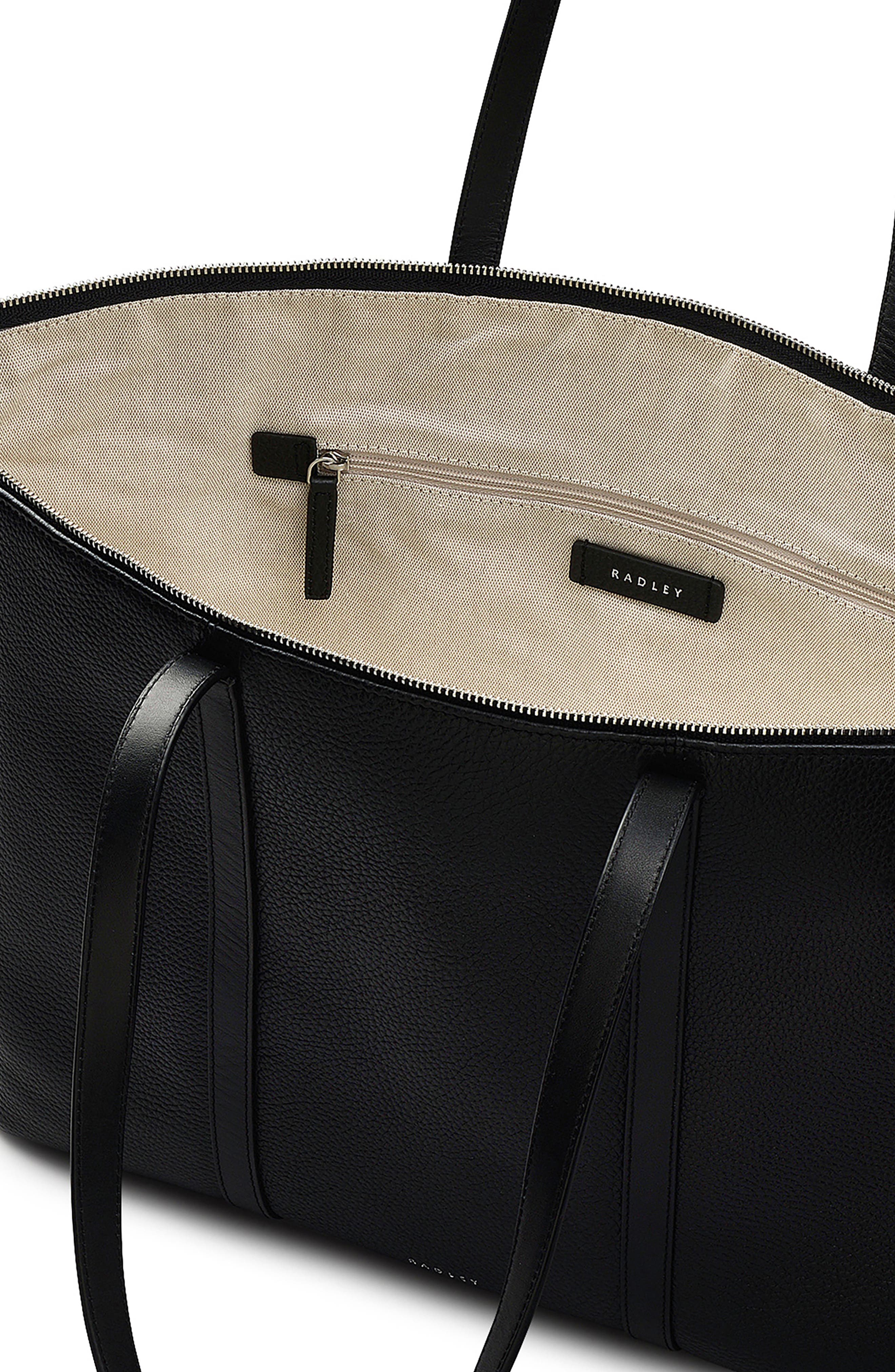 Radley Lynton Close Large Zip Top Tote, Alternate, color, Black
