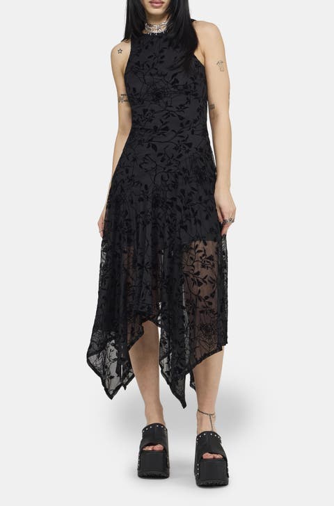 Deadly Nightshade Mesh Midi Dress