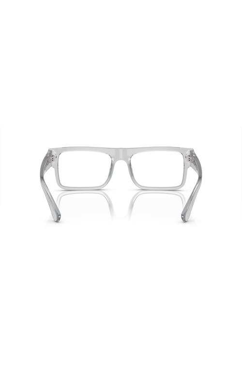 Prada 57mm Rectangle Optical Glasses In Gray