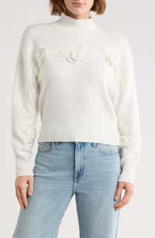 Love By Design Hollyhock Flower Embellished Sweater