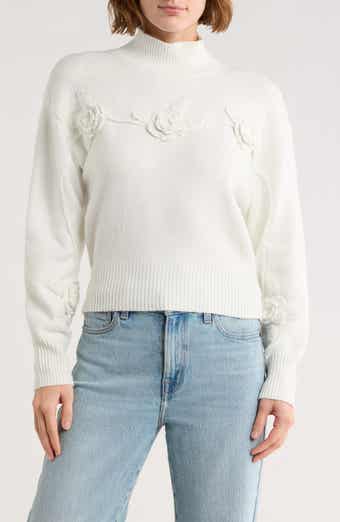 Love By Design Hollyhock Flower Embellished Sweater