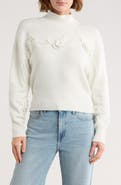 Love By Design Hollyhock Flower Embellished Sweater