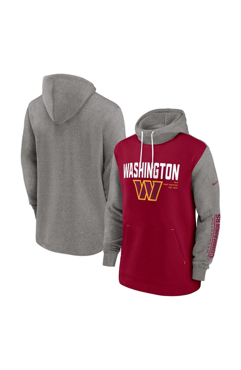 Nike Men's Nike Burgundy Washington Commanders Fashion Color Block Pullover Hoodie, Main, color, 