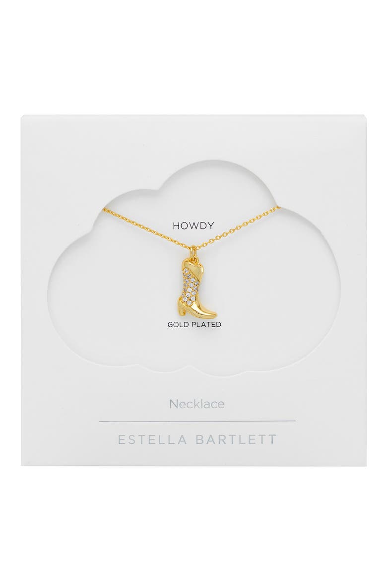 Cowboy Boot Pavé Pendent Necklacennn, Alternate, color, SILVER/ GOLD