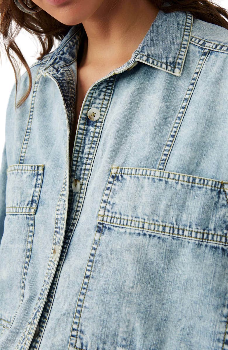 Free People Back to You Oversize Denim Jacket, Alternate, color, 