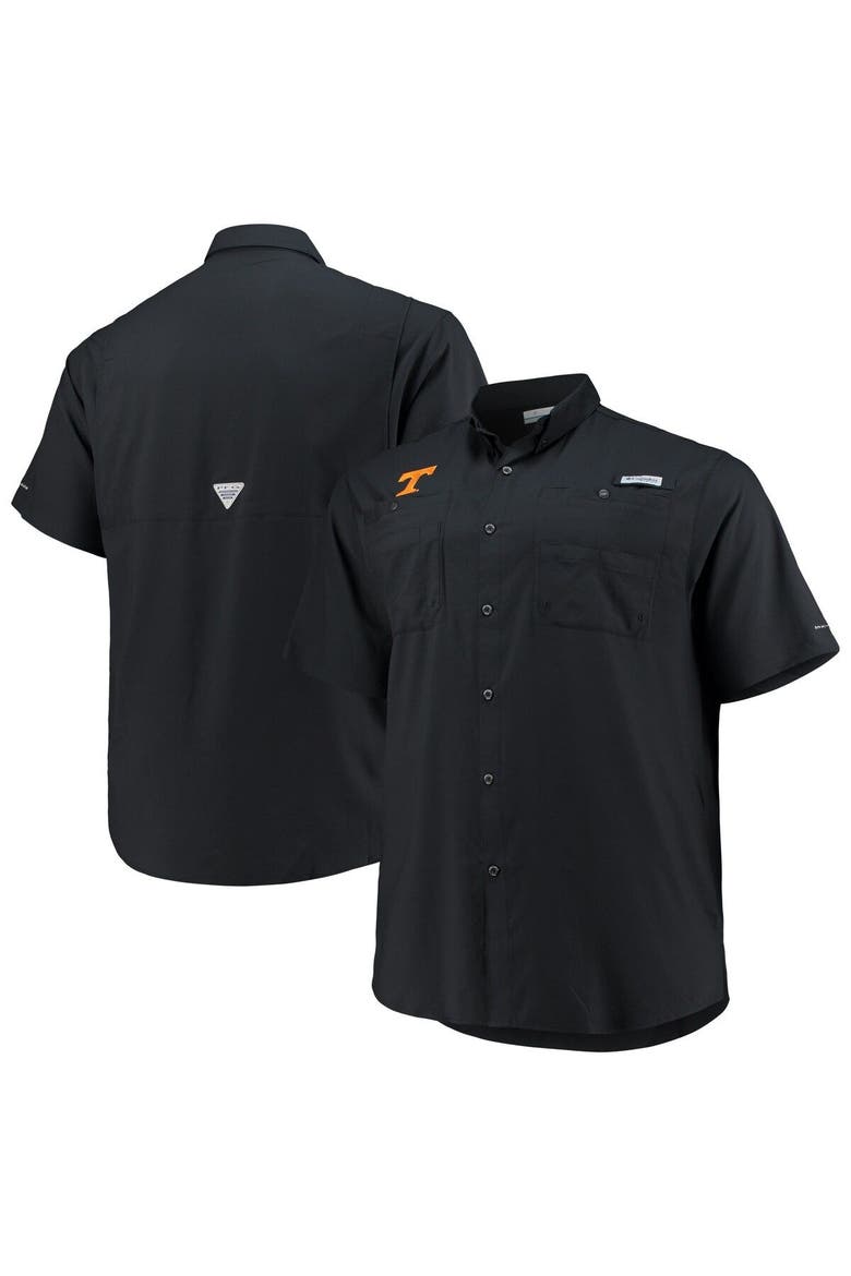 Men's Columbia Black Tennessee Volunteers Big & Tall Tamiami Omni-Shade Button-Down Shirt, Main, color, Black