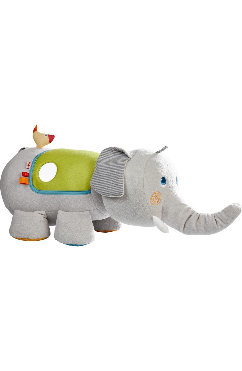 HABA Discovery Elephant Stuffed Animal Sensory Plush Toy with Sounds & Teething Toy Features, Tummy Time Sensory Toy for Babies 6 Months +, Alternate, color, Multi