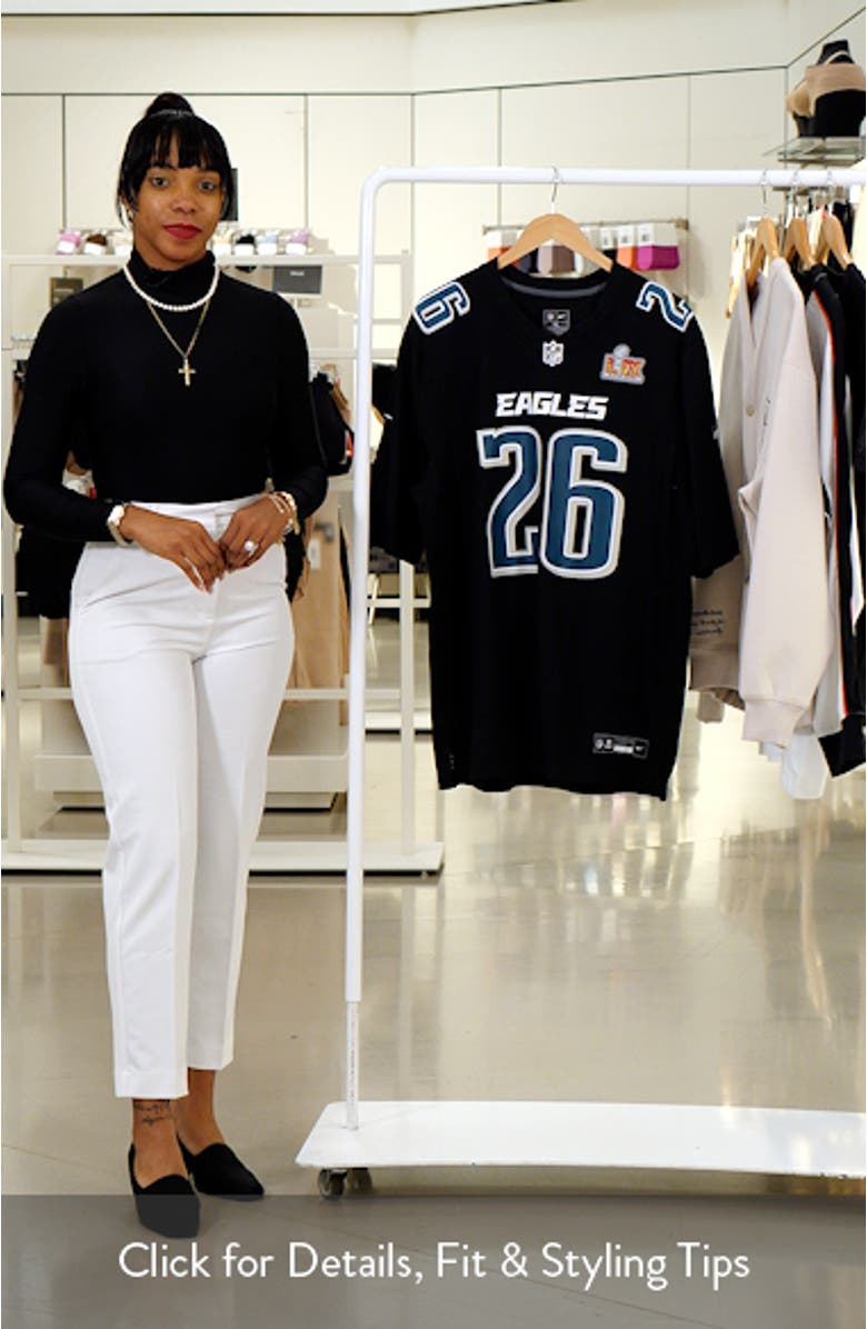 Men's Nike Saquon Barkley Carbon Black Philadelphia Eagles Super Bowl LIX Fashion Game Player Jersey, sales video thumbnail