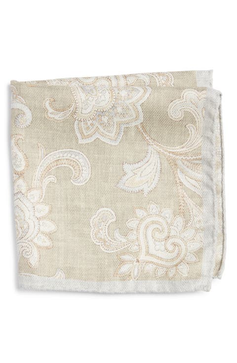 Verdun Floral & Medallion Reversible Silk Pocket Square