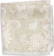 Jack Victor Verdun Floral & Medallion Reversible Silk Pocket Square