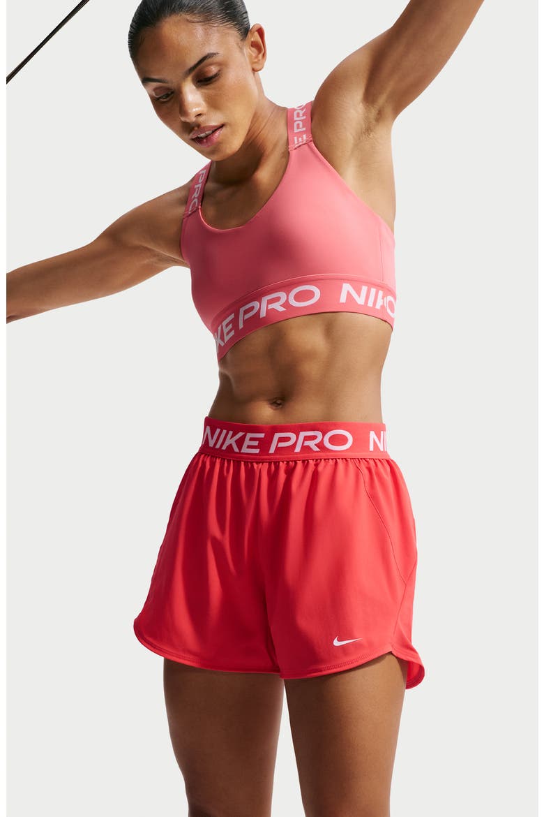 Pro Active Shorts, Alternate, color, LIGHT CRIMSON/ WHITE