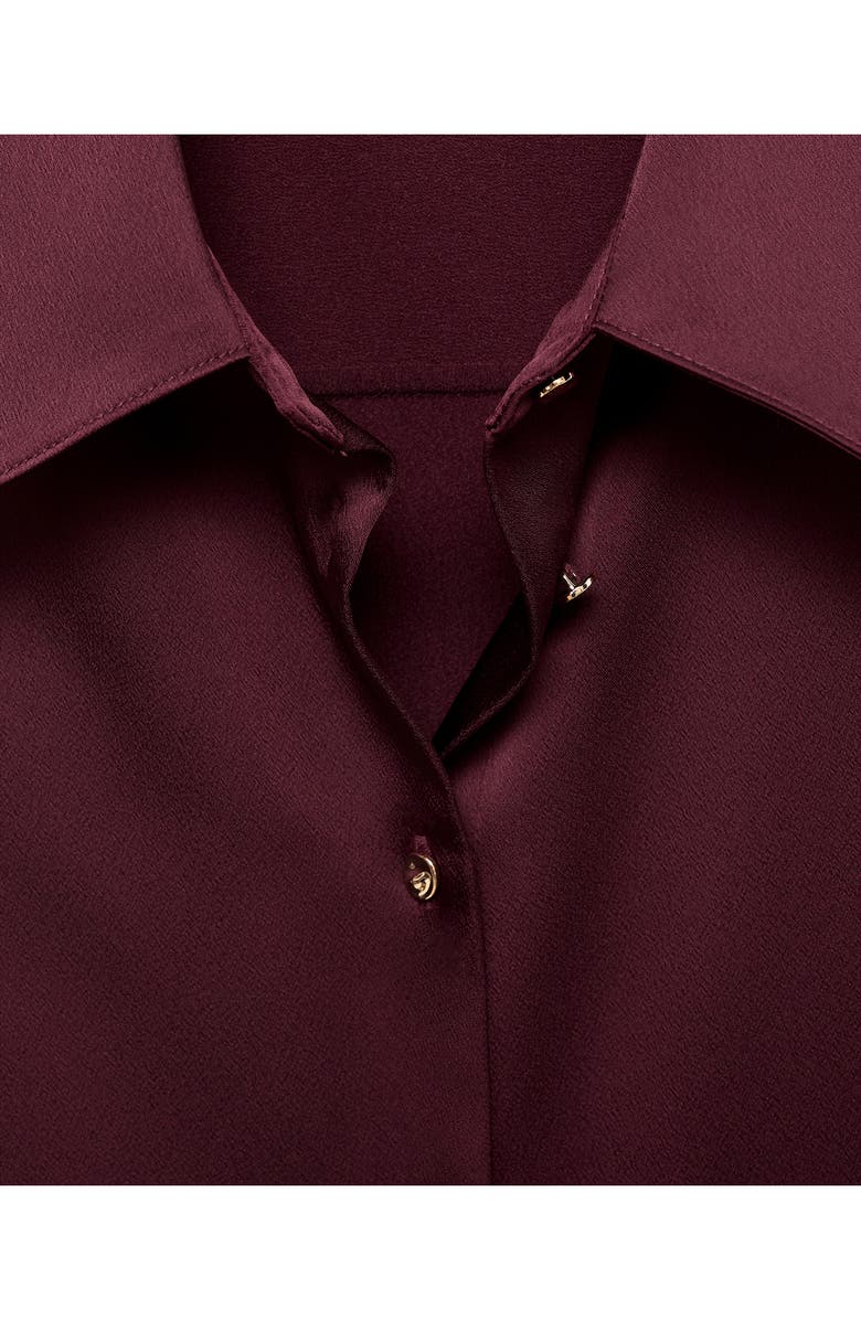 MANGO Abstract Print Button-Up Shirt, Alternate, color, Burgundy