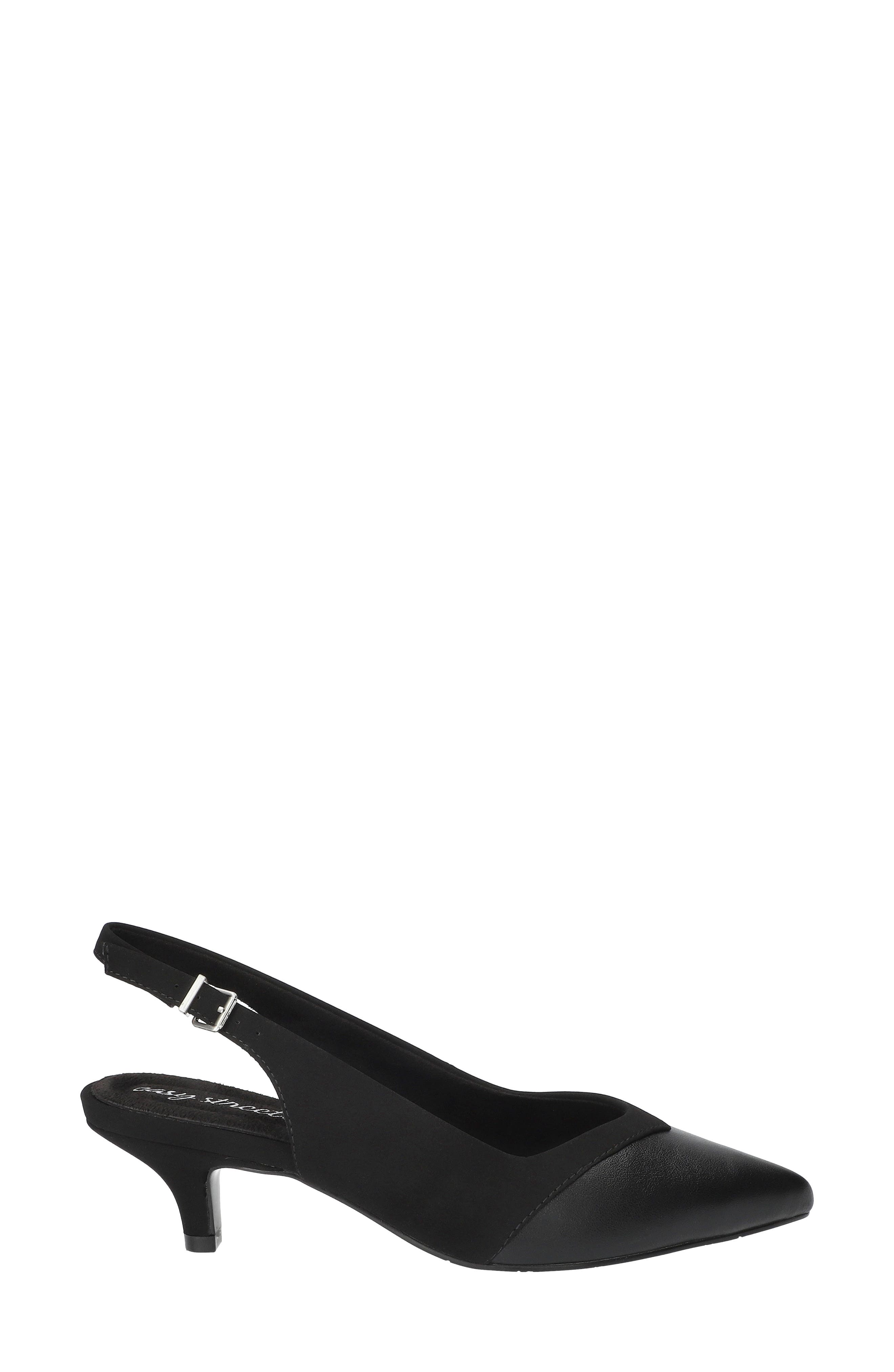 EASY STREET Vivid Kitten Heel Slingback Pump, Alternate, color, Black Lamy-Black