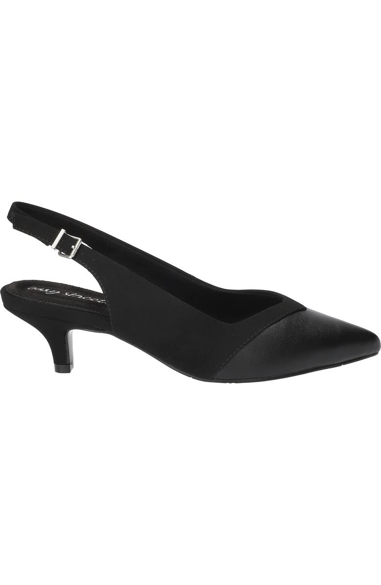 EASY STREET Vivid Kitten Heel Slingback Pump, Alternate, color, Black Lamy-Black