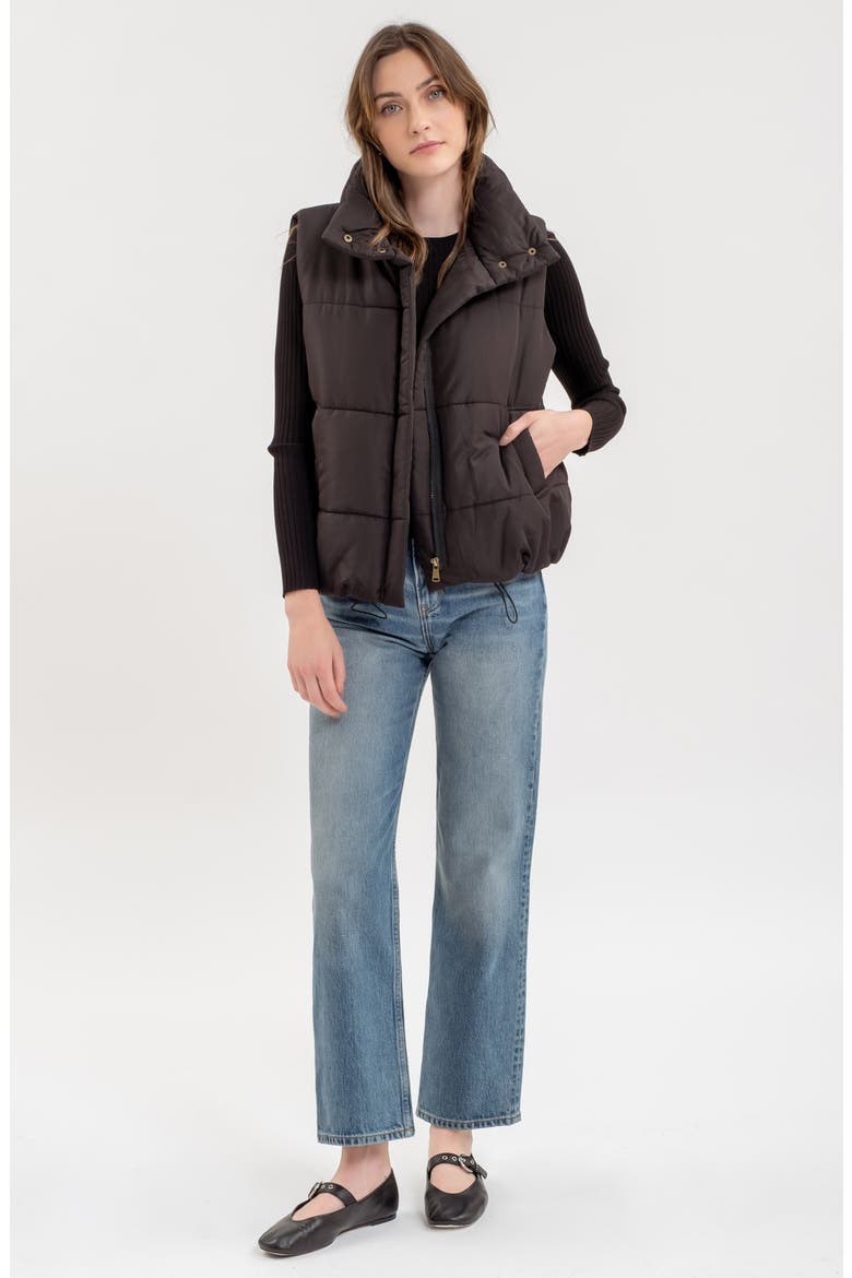 Quilted Vest, Alternate, color, BLACK