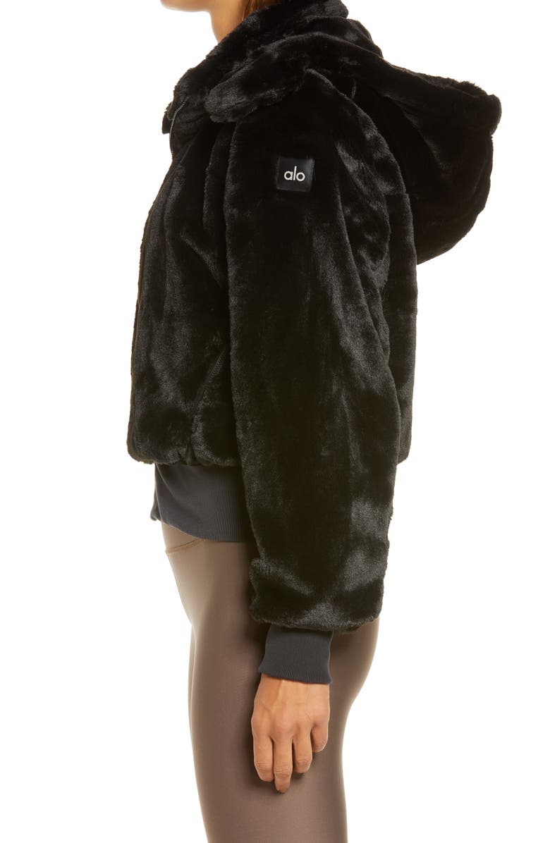 Alo Fox Faux Fur Jacket, Alternate, color, 