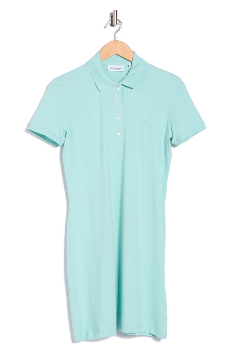 Lacoste Stretch Cotton Polo Dress, Main, color, Pastille Mint