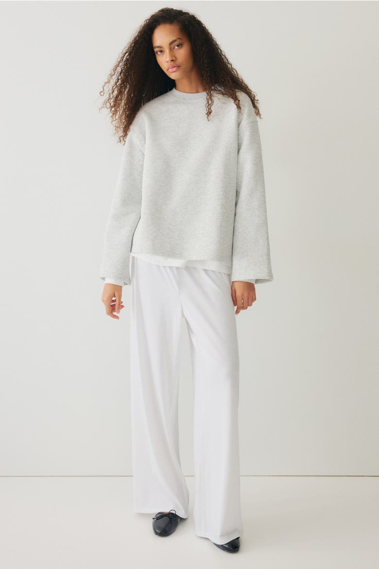Oversized Sweatshirt, Alternate, color, Light gray melange