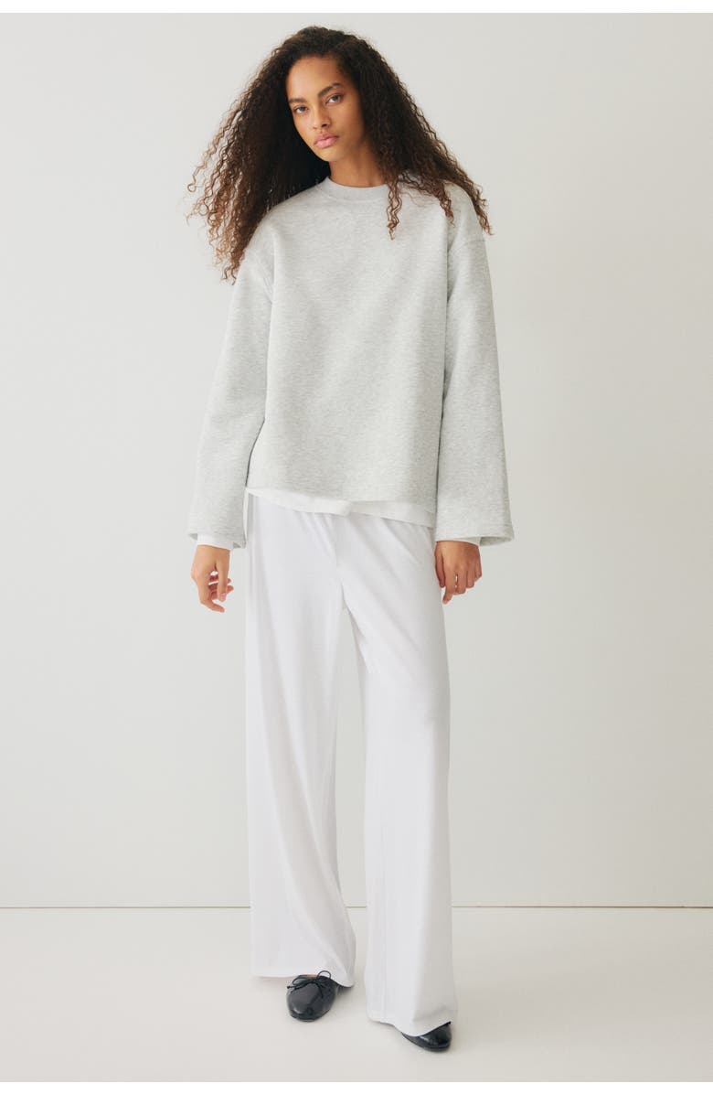 H&M Oversized Sweatshirt, Alternate, color, Light Gray Melange