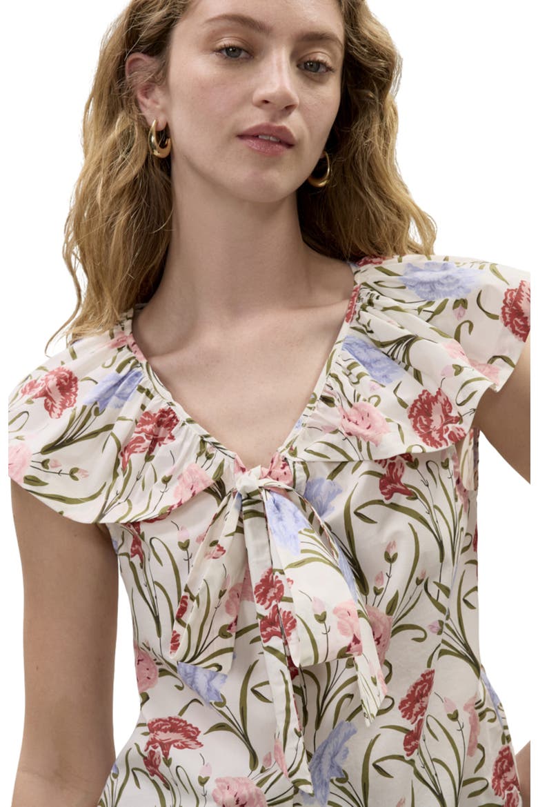Acosanti Floral Top, Alternate, color, Ivory Multi