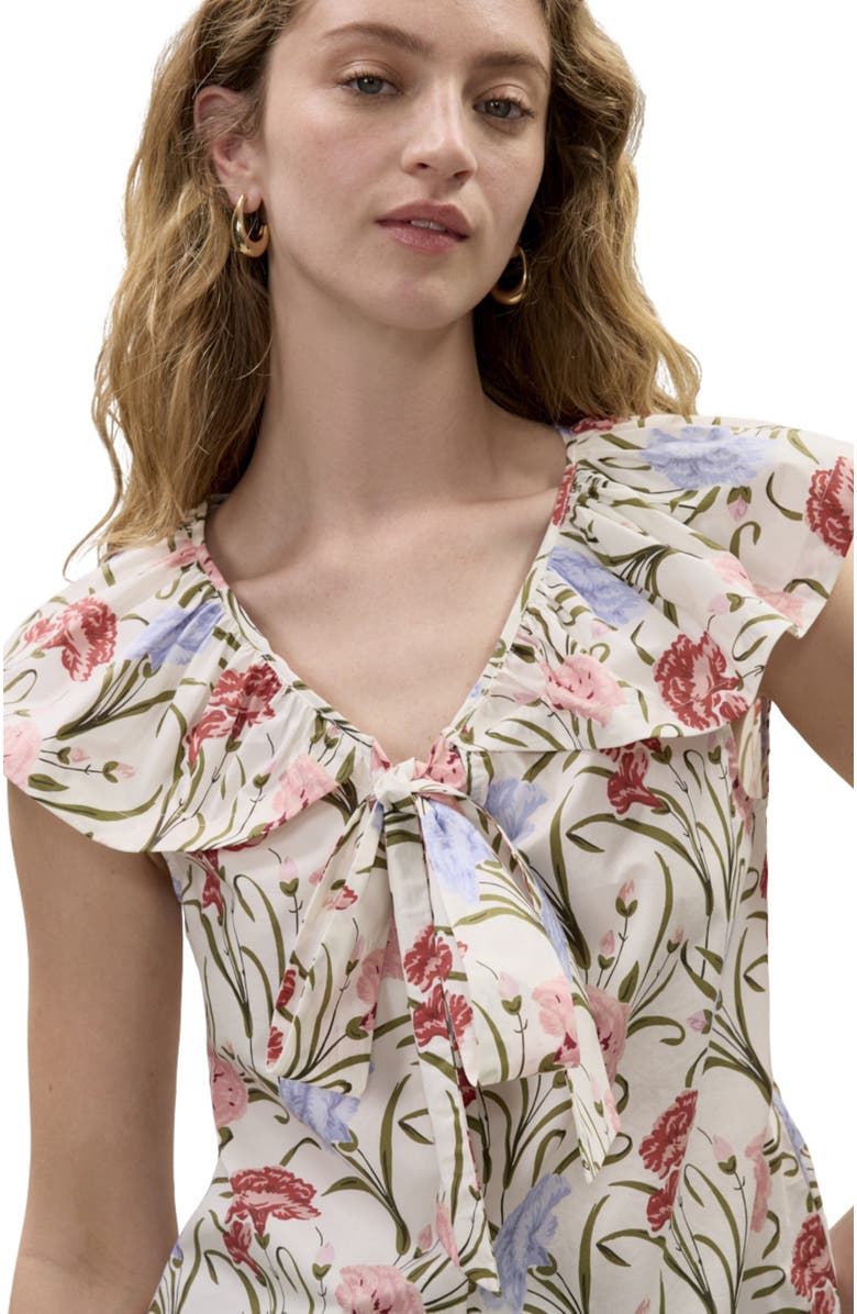 Rebecca Taylor Acosanti Floral Top, Alternate, color, Ivory Multi