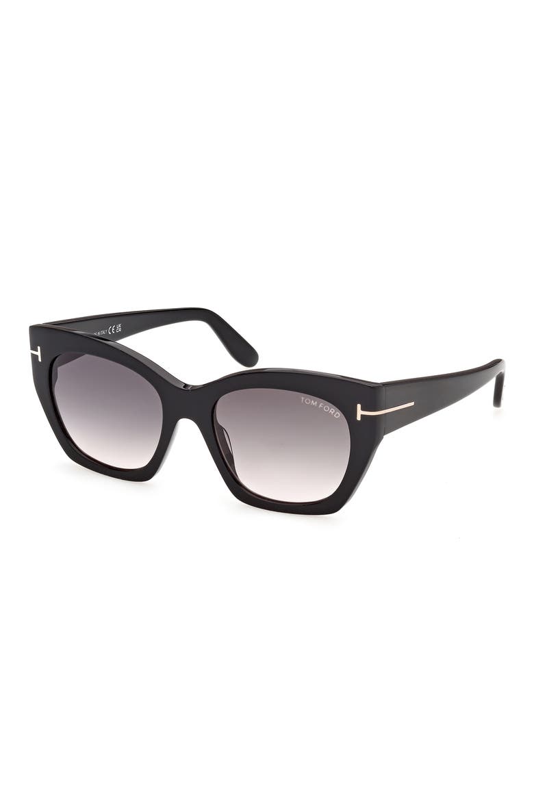 Joni 54mm Gradient Butterfly Sunglasses, Alternate, color, BLACK / ROSE GOLD / SMOKE