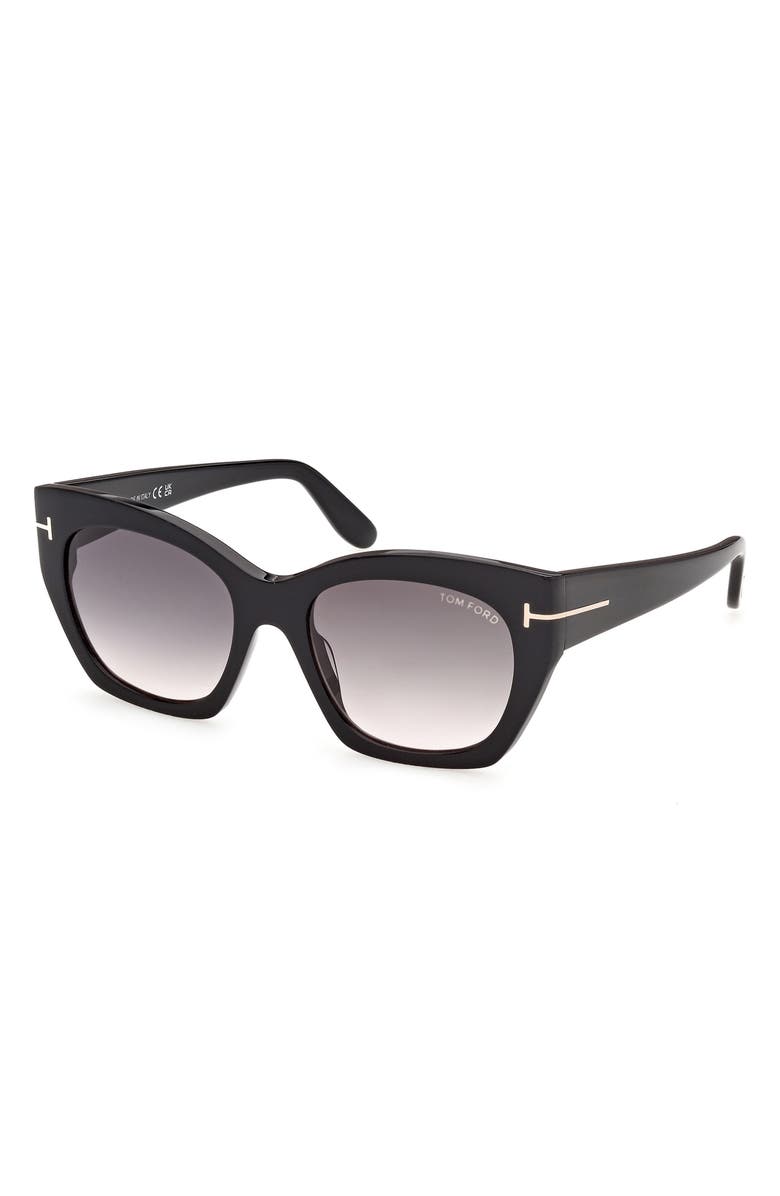 TOM FORD Joni 54mm Gradient Butterfly Sunglasses, Alternate, color, Black / Rose Gold / Smoke
