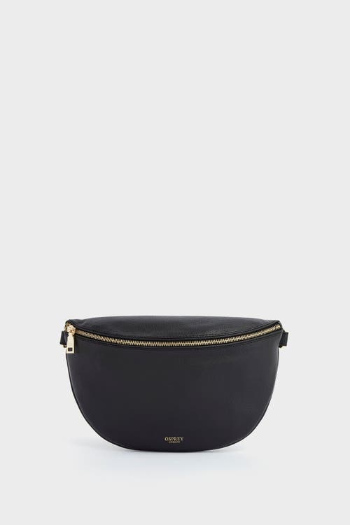 Osprey London The Hendrix Leather Sling Bag In Black