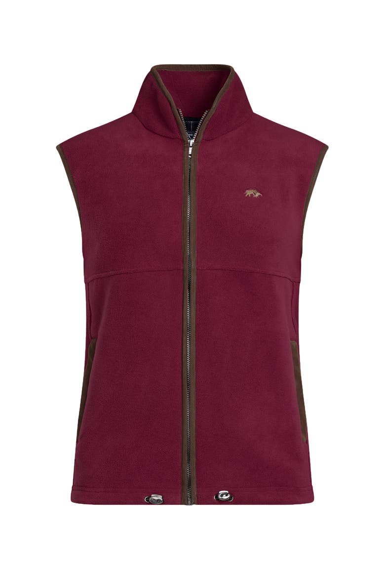 Fleece Gilet, Alternate, color, Burgundy