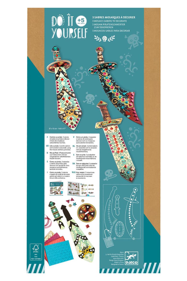 Do It Yourself Like a Pirate Sword Mosaic Craft Kit, Alternate, color, MULTI