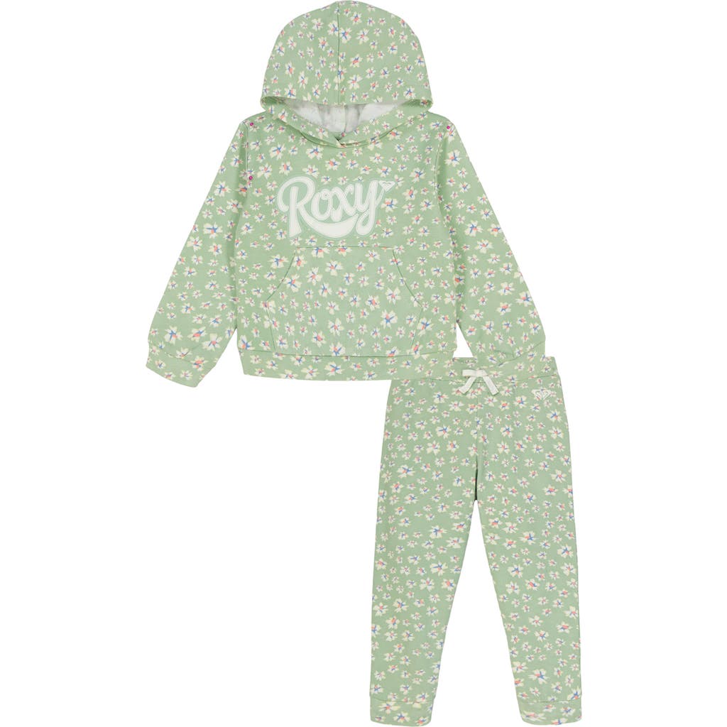 Roxy Fleece Hoodie & Joggers Set In Green