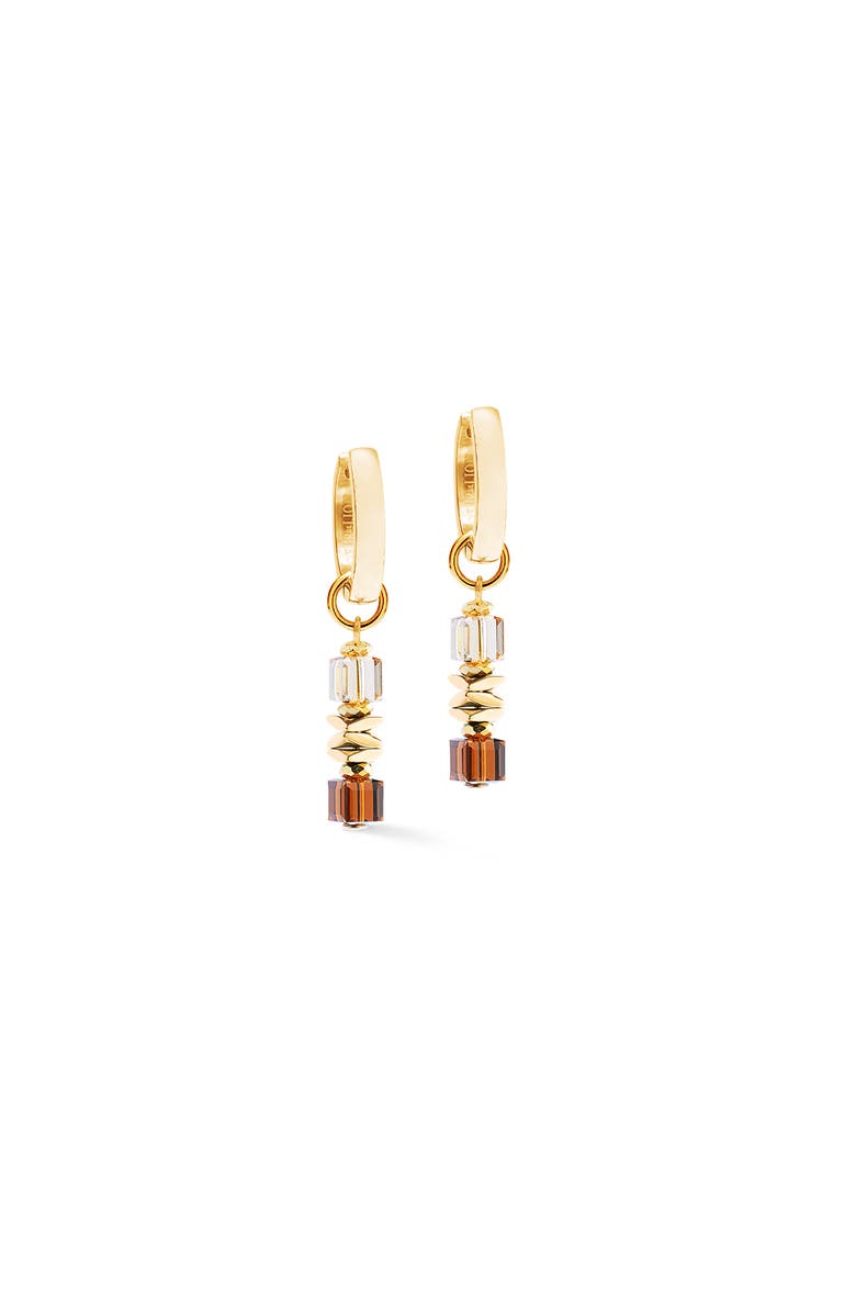 COEUR DE LION Wave Cube Flow Gold Hoop Earrings, Alternate, color, Brown