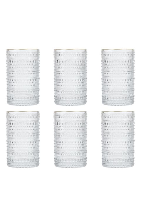 Jupiter Set of 6 Gold Rim Beverage Glasses