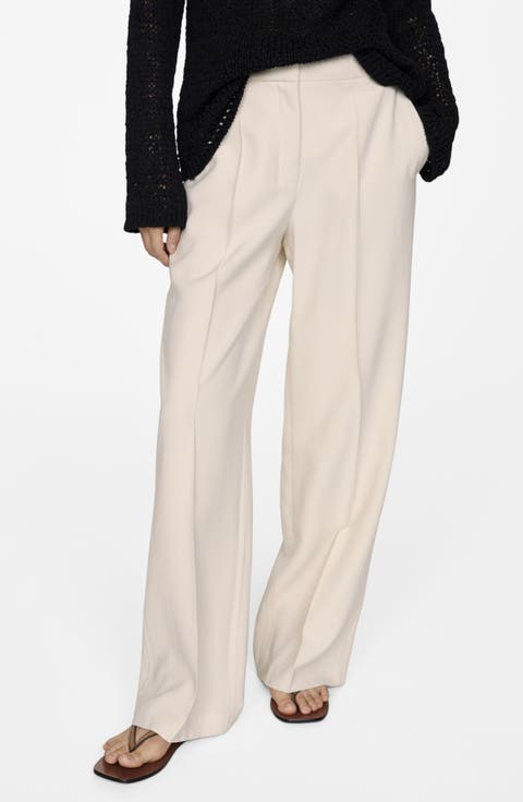 Creased Wide Leg Pants (Regular & Plus)