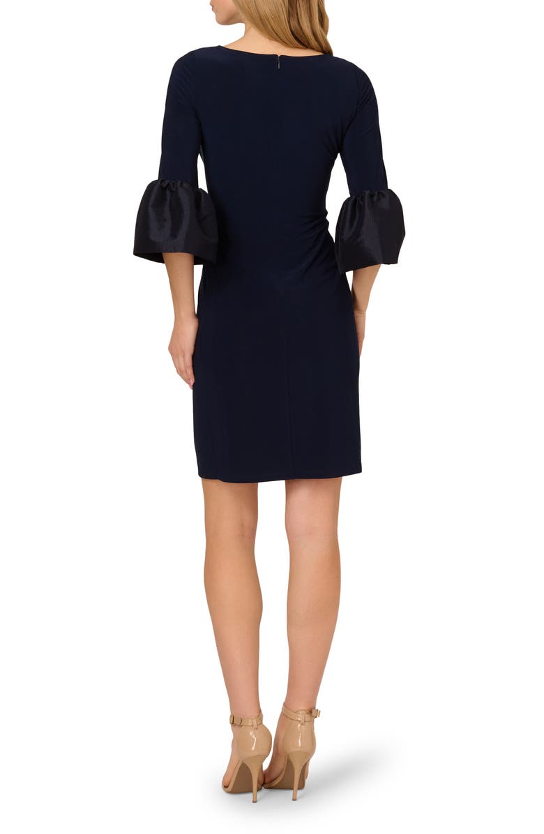 Adrianna Papell Bell Sleeve Jersey Sheath Dress, Alternate, color, Midnight
