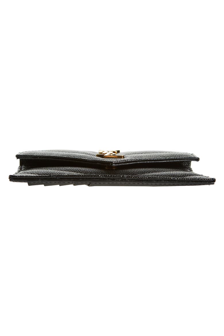 Zip & Flap Matelassé Card Case, Alternate, color, NERO