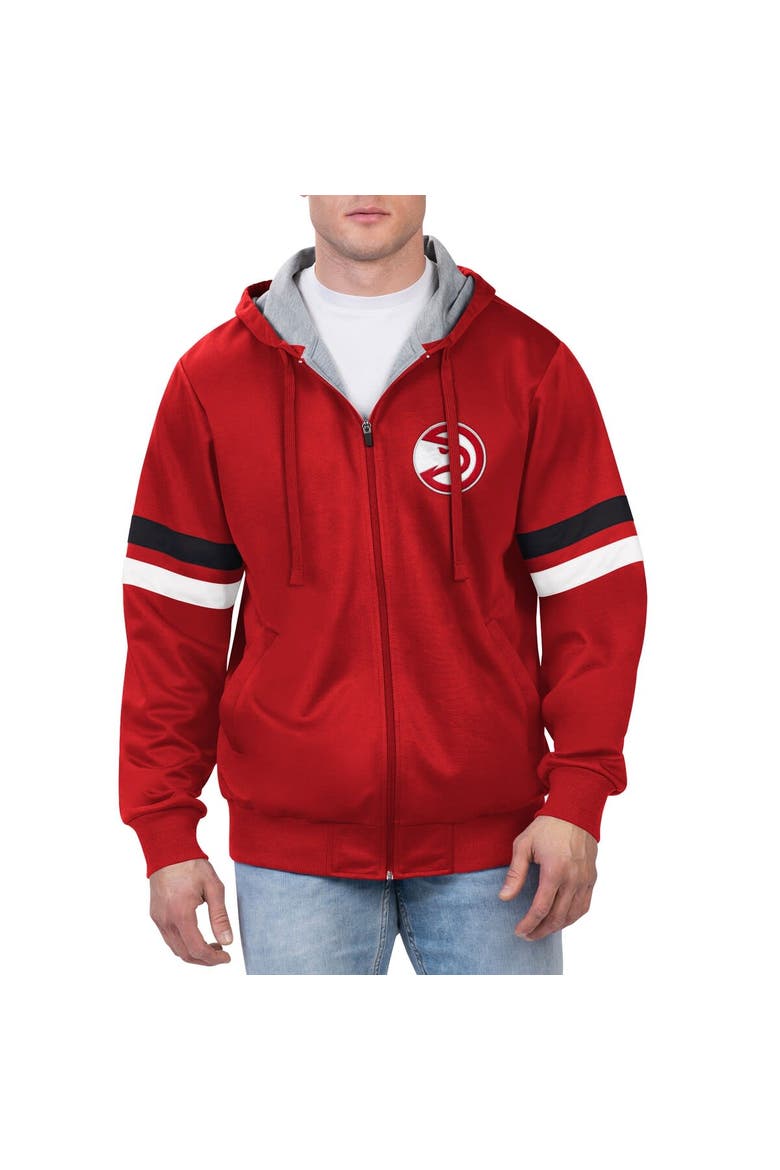 Men's G-III Sports by Carl Banks Red Atlanta Hawks Contender Full-Zip Hoodie Jacket, Main, color, Red