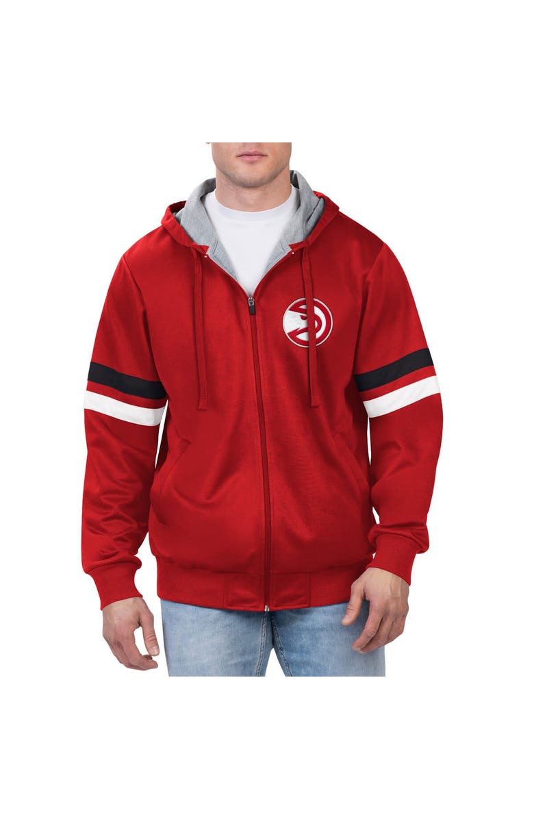 G-III SPORTS BY CARL BANKS Men's G-III Sports by Carl Banks Red Atlanta Hawks Contender Full-Zip Hoodie Jacket, Main, color, Red