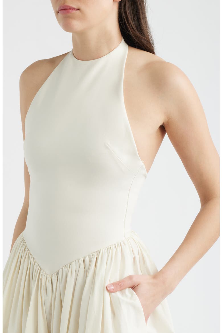 Madison Halter Midi Dress, Alternate, color, CREAM