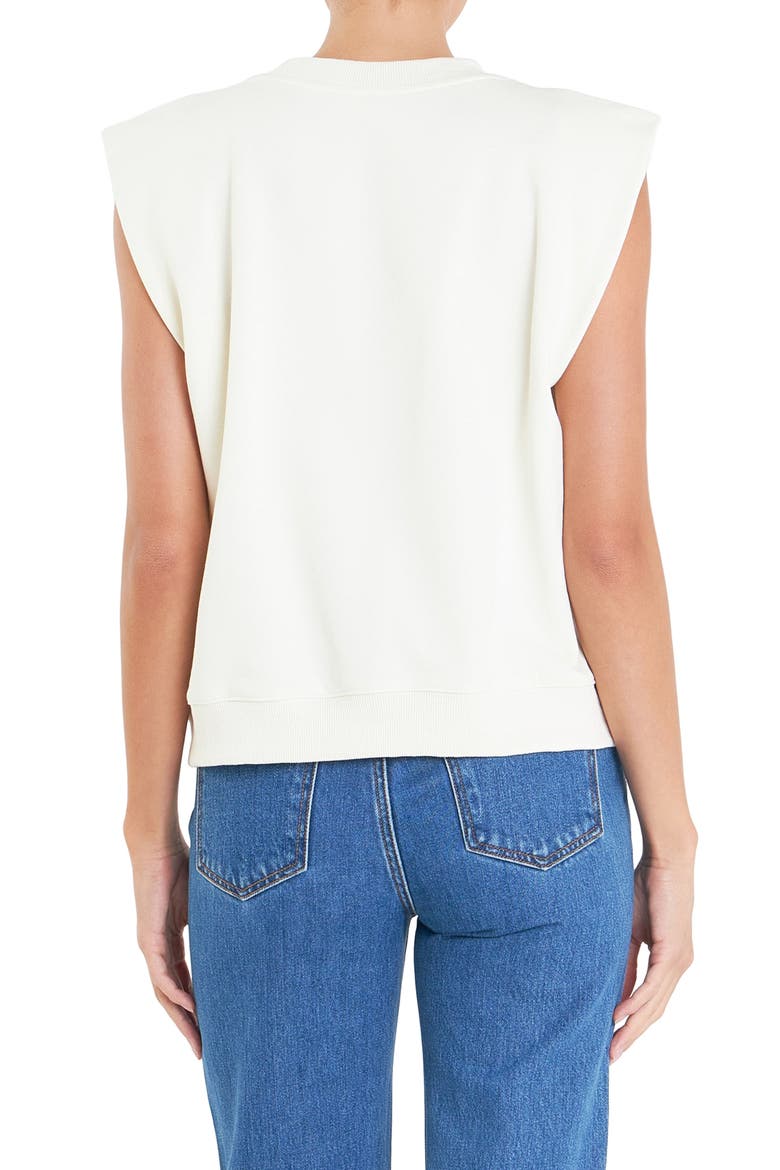 Sports Club EF Patch Sleeveless Cotton Graphic Sweatshirt, Alternate, color, WHITE