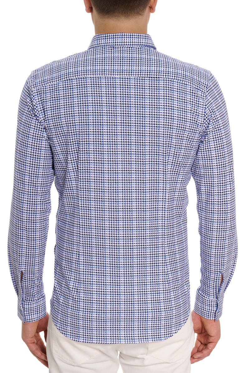 Robert Graham Rizzo Geometric Print Knit Button-Up Shirt, Alternate, color,