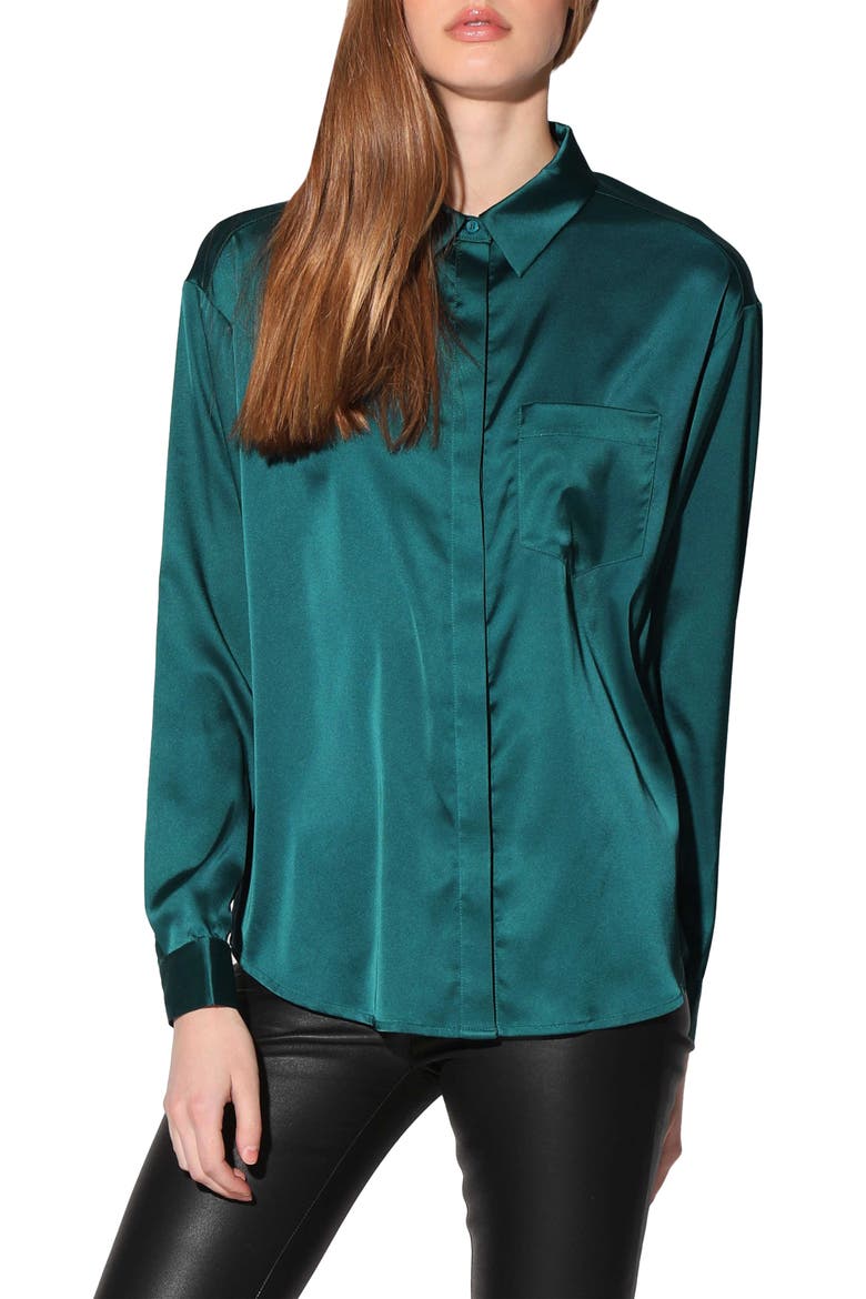 Bella Patch Pocket Shirt, Main, color, HUNTER