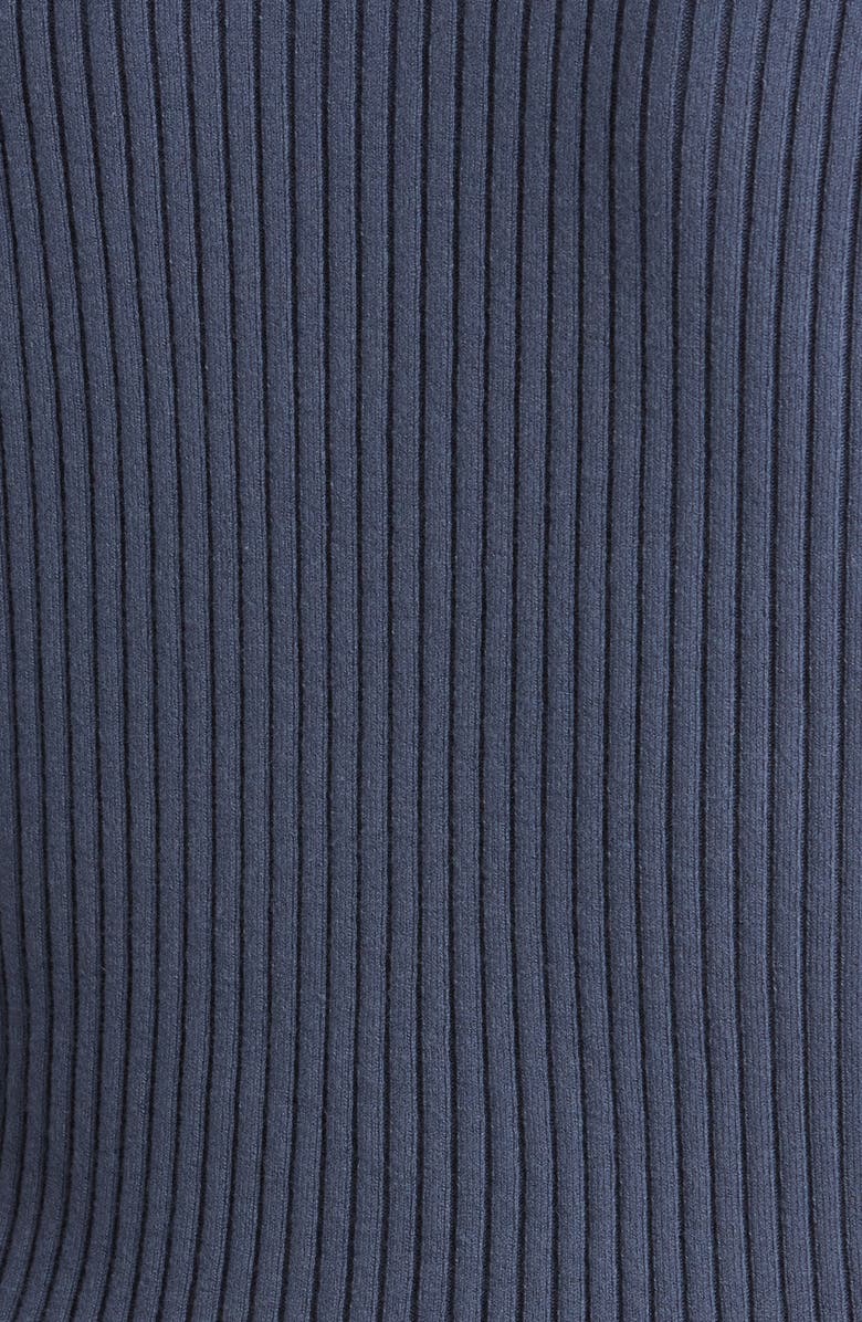 PAIGE Royce Cotton Blend Rib Cardigan, Alternate, color, Pacific Blue