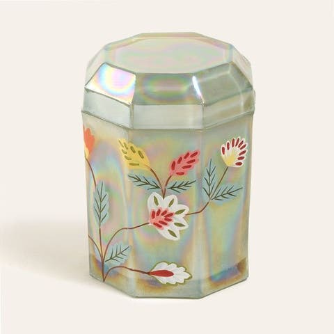 Aravali Hand-Painted Glass Decorative Object Green