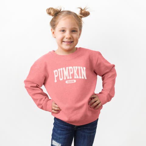 Pumpkin Season Varsity Cream Toddler Graphic Sweatshirt