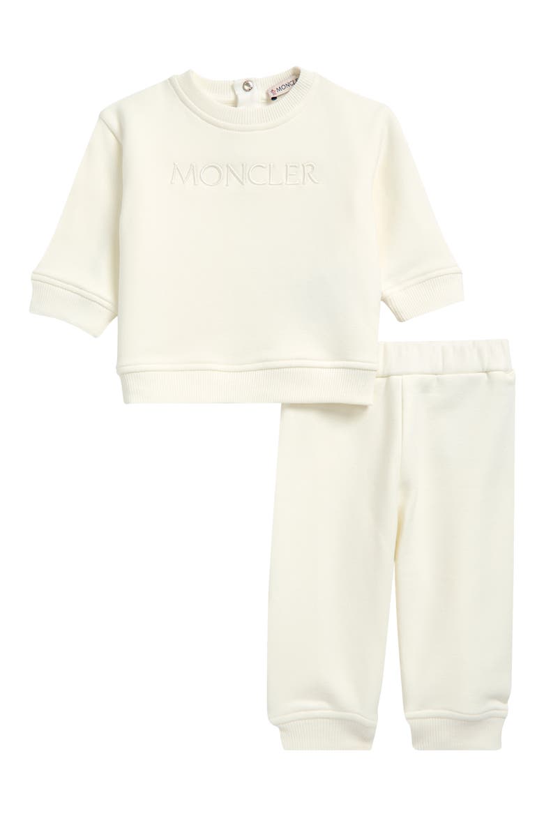 Embroidered Graphic Sweatshirt & Sweatpants Set, Main, color, 034-WHITE