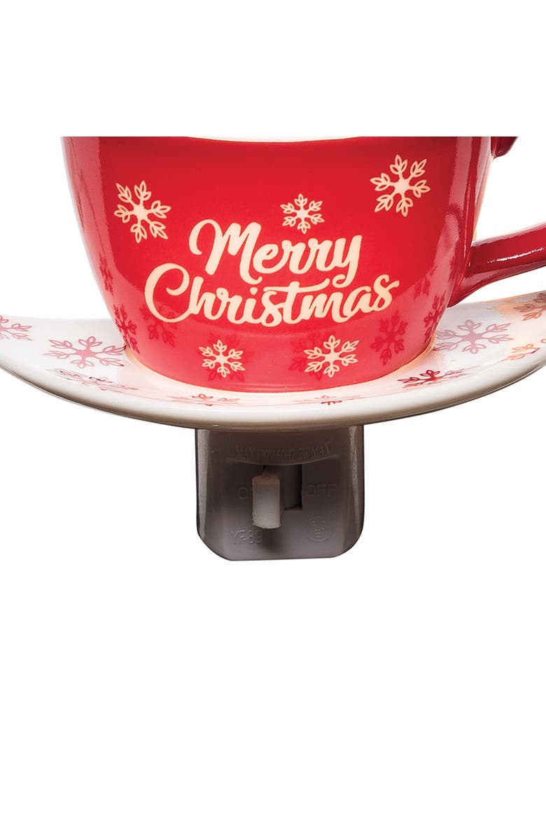 Merry Christmas Teacup Nightlight, Alternate, color, Red